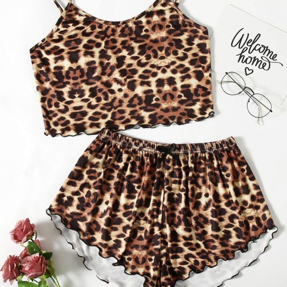 Leopard Print Cami and Shorts Set